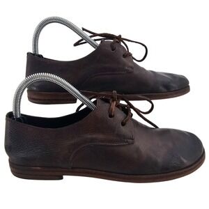 Marcell Womens 37 Brown Distressed Leather‎ Lace Up Derby Shoes